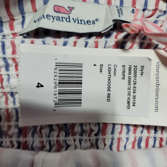 Vineyard Vines Fireworks Stripe Seersucker Romper - Picture 4 of 8